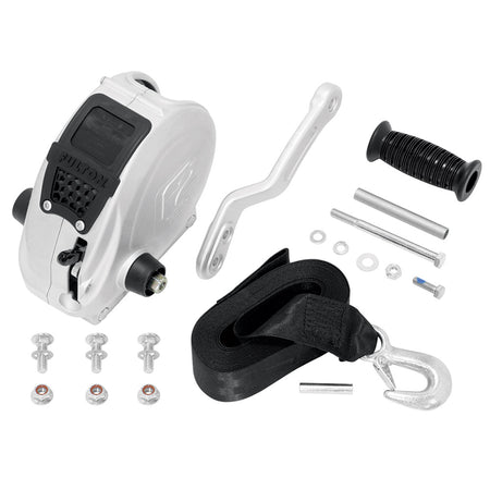 Fulton - F2 Trailer Winch - Single Speed - With Strap, Sharkskin Finish, 1.600 lbs — Quality Boat Parts