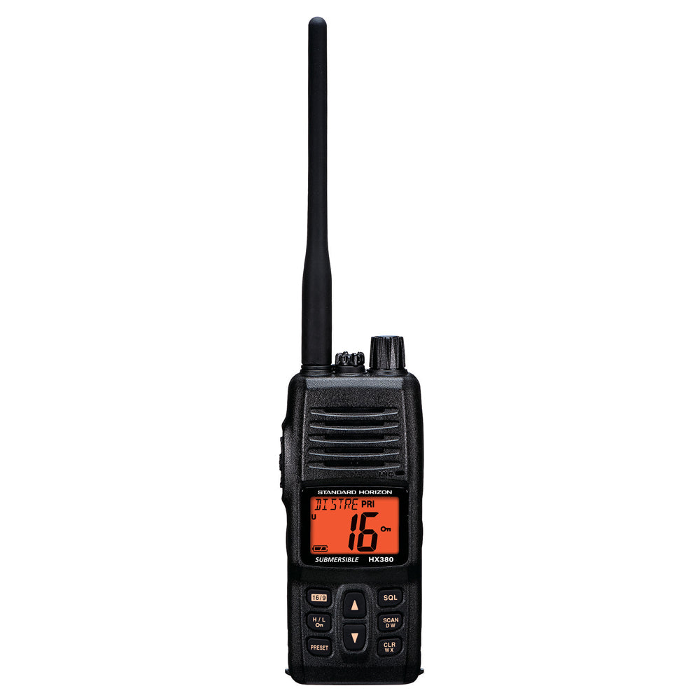Standard Horizon - HX380 5W Commercial Grade Submersible IPX-7 Handheld VHF Radio - With LMR Channels — Quality Boat Parts