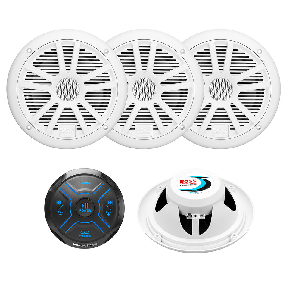 Boss Audio - Stereo Kit - With MGR150B & 2 Pairs of MR6W Speakers — Quality Boat Parts