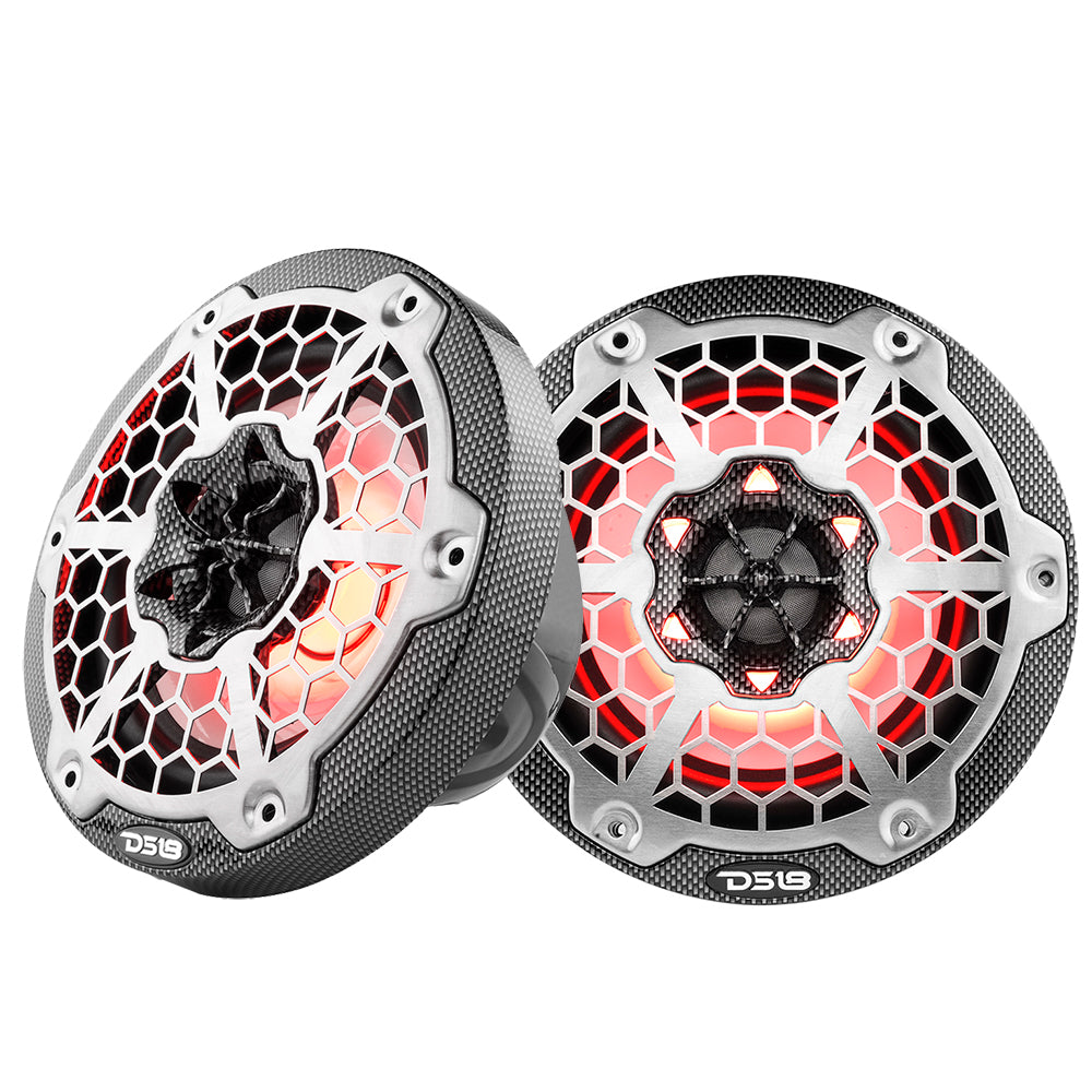 DS18 - HYDRO 2-Way Marine Speakers - With RGB LED Lights, Carbon Fiber — Quality Boat Parts