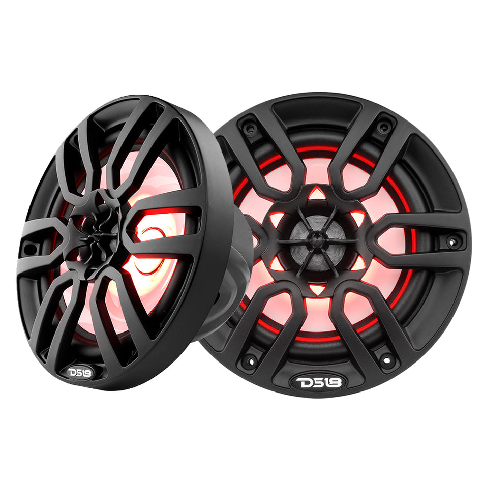 DS18 - HYDRO 6.5" 2-Way Marine Speakers - With RGB LED Lights — Quality Boat Parts