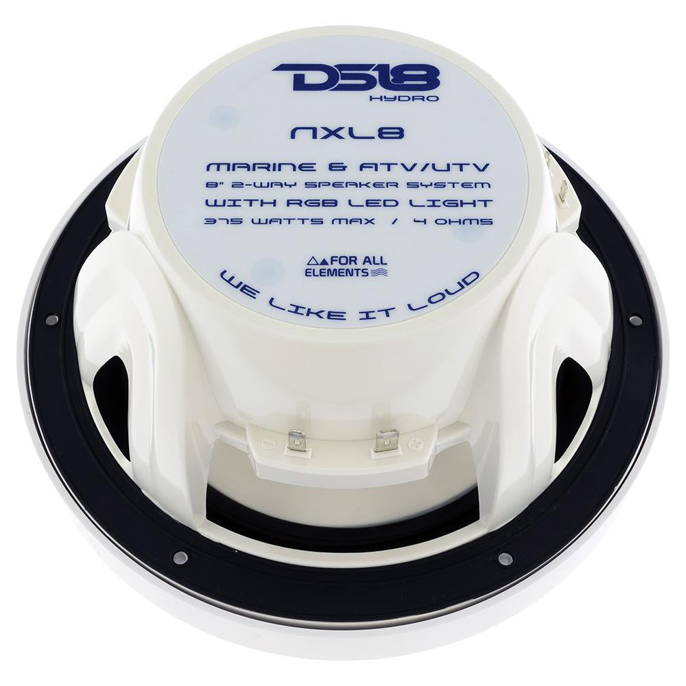 DS18 - HYDRO 8" 2-Way Marine Speakers - With RGB LED Lights — Quality Boat Parts