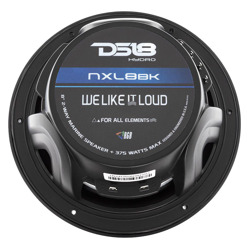DS18 - HYDRO 8" 2-Way Marine Speakers - With RGB LED Lights — Quality Boat Parts
