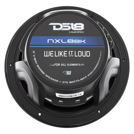 DS18 - HYDRO 8" 2-Way Marine Speakers - With RGB LED Lights — Quality Boat Parts