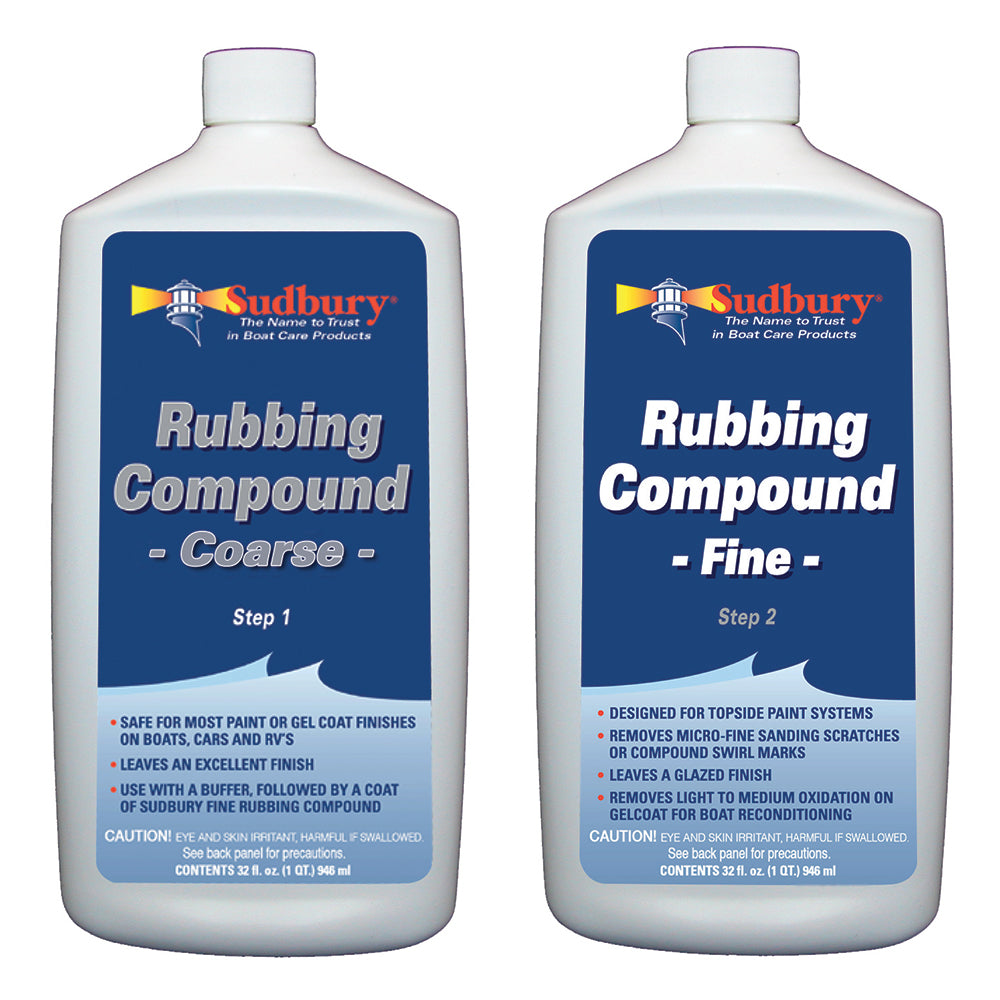 Sudbury - Rubbing Compound Kit - Step 1 Coarse & Step 2 Fine, 32oz Each — Quality Boat Parts