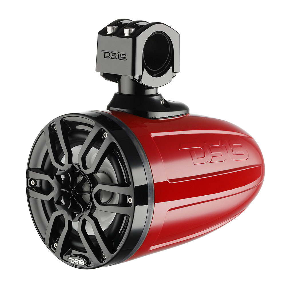 DS18 - X Series HYDRO 6.5" Wakeboard Pod Tower Speakers - With RGB LED Light, 300W, Red — Quality Boat Parts
