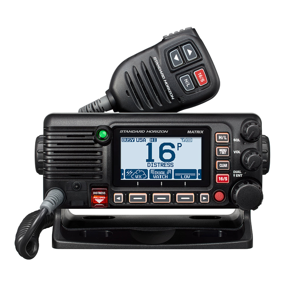 Standard Horizon - GX2400B Matrix Black VHF - With AIS, Integrated GPS, NMEA 2000 30W Hailer, Speaker Mic — Quality Boat Parts