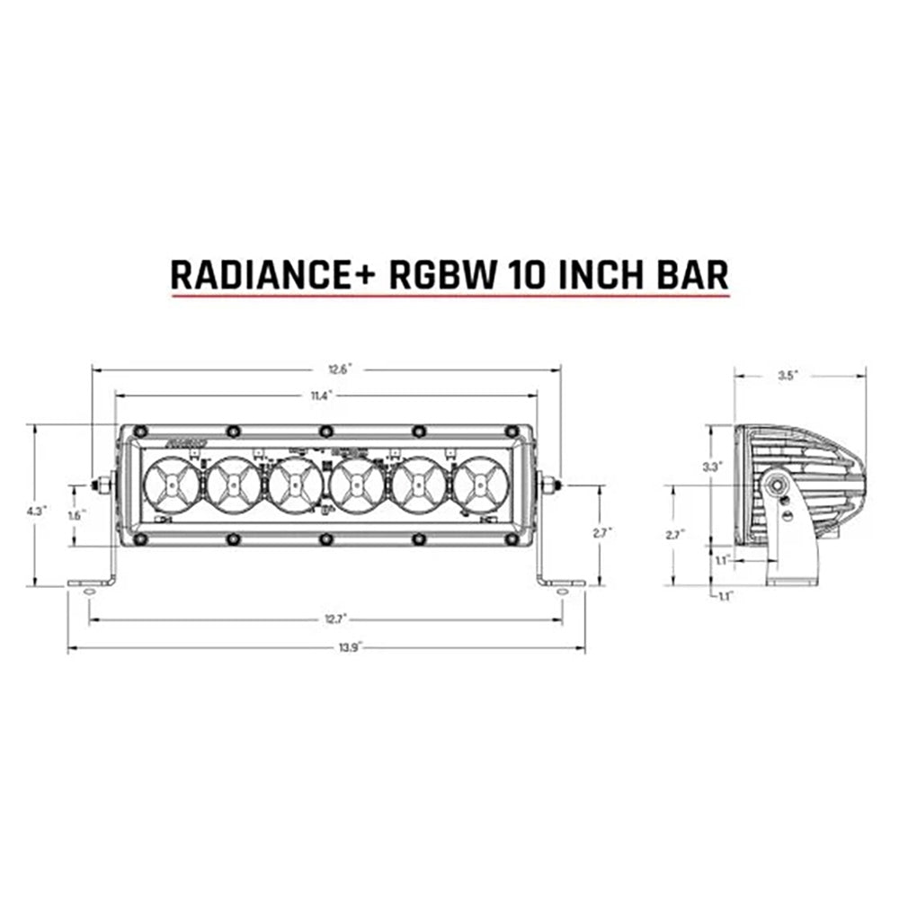 RIGID Industries - Radiance + 10" Light Bar - RGBW — Quality Boat Parts