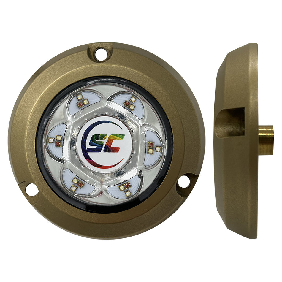 Shadow-Caster - SC2 Series Bronze Surface Mount Underwater Light — Quality Boat Parts