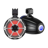 DS18 - 8" Neodymium Marine Towers - With Built-in Passive Radiator, 1" Driver RGB LED Light, Black — Quality Boat Parts