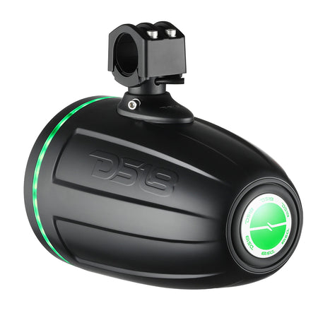 DS18 - 8" Neodymium Marine Towers - With Built-in Passive Radiator, 1" Driver RGB LED Light, Black — Quality Boat Parts