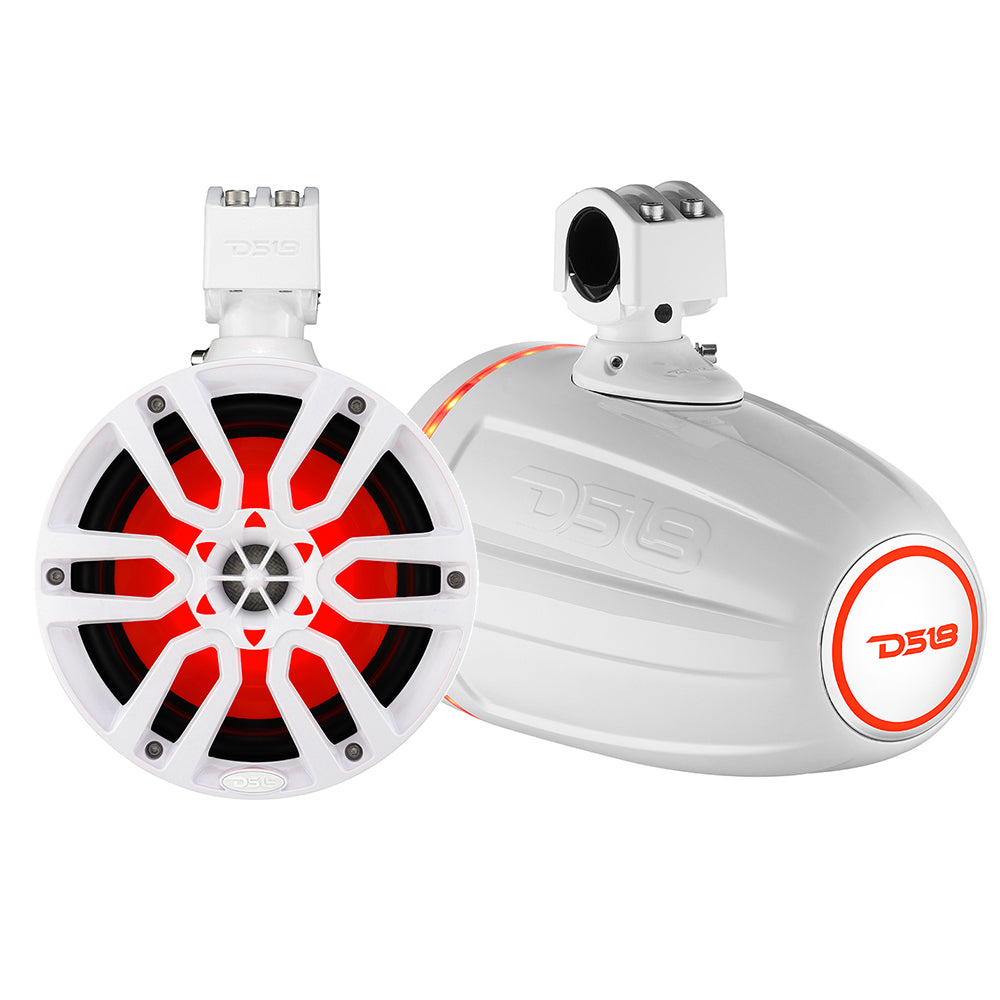 DS18 - X Series HYDRO 8" Wakeboard Pod Tower Speaker - With RGB LED Light - 375W — Quality Boat Parts