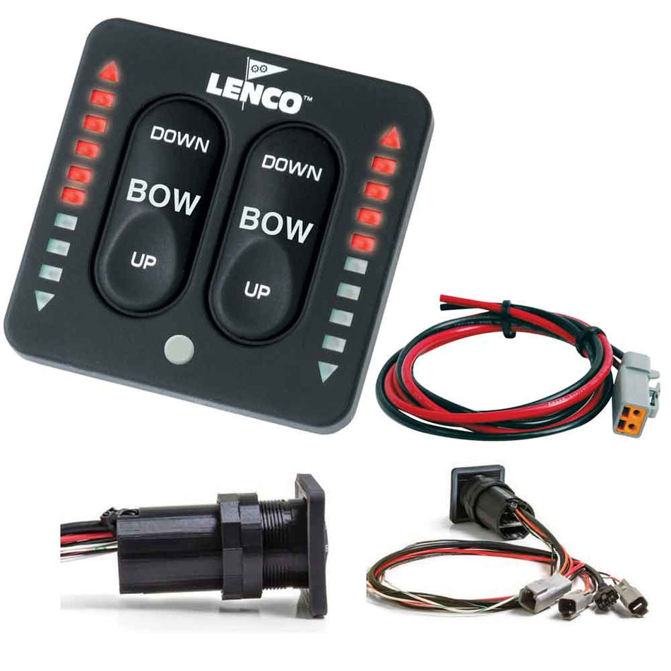 Lenco Marine - LED Indicator Integrated Tactile Switch Kit - With Pigtail, For Single Actuator Systems — Quality Boat Parts