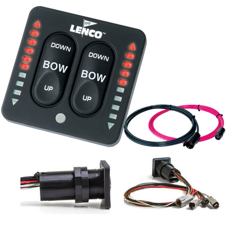 Lenco Marine - LED Indicator Integrated Tactile Switch Kit - With Pigtail, For Dual Actuator Systems — Quality Boat Parts