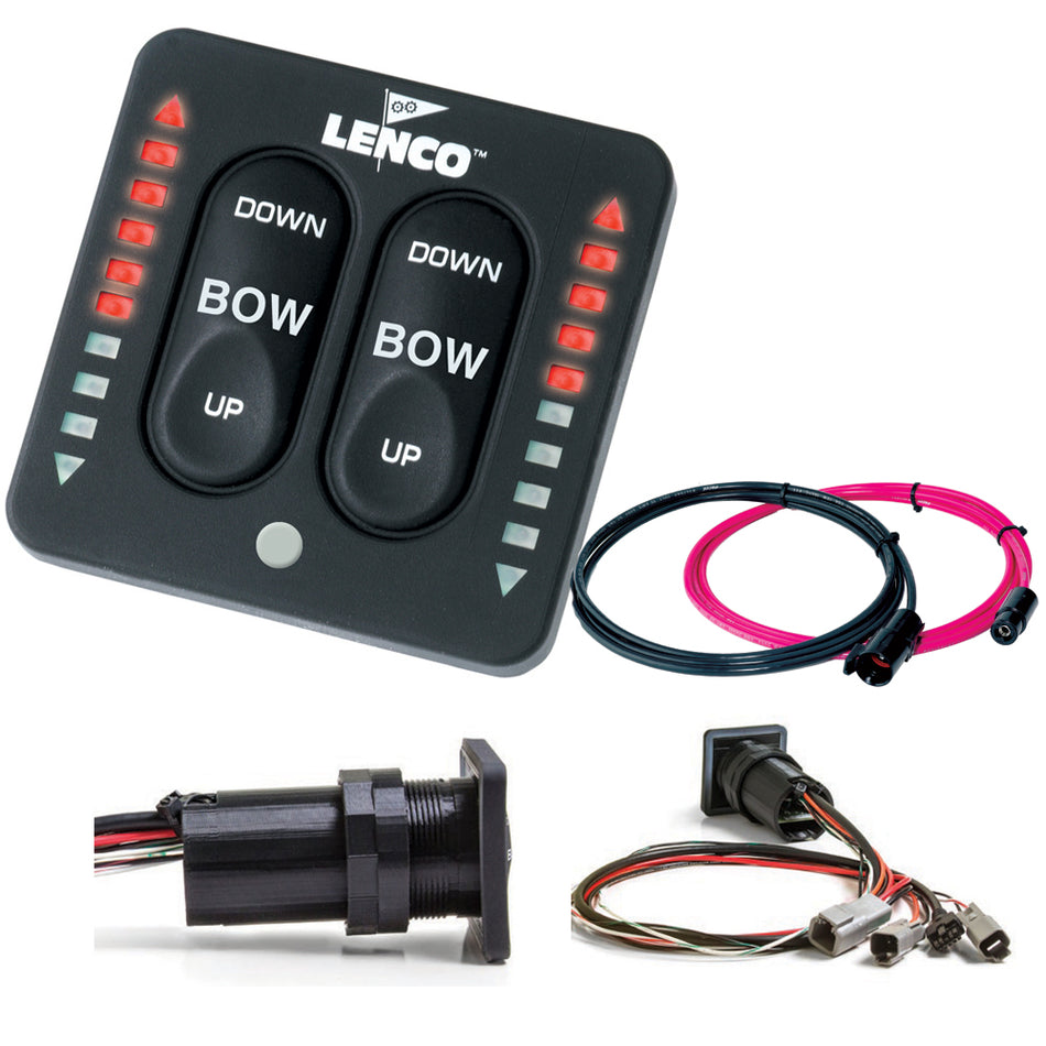 Lenco Marine - LED Indicator Integrated Tactile Switch Kit - With Pigtail, For Dual Actuator Systems — Quality Boat Parts