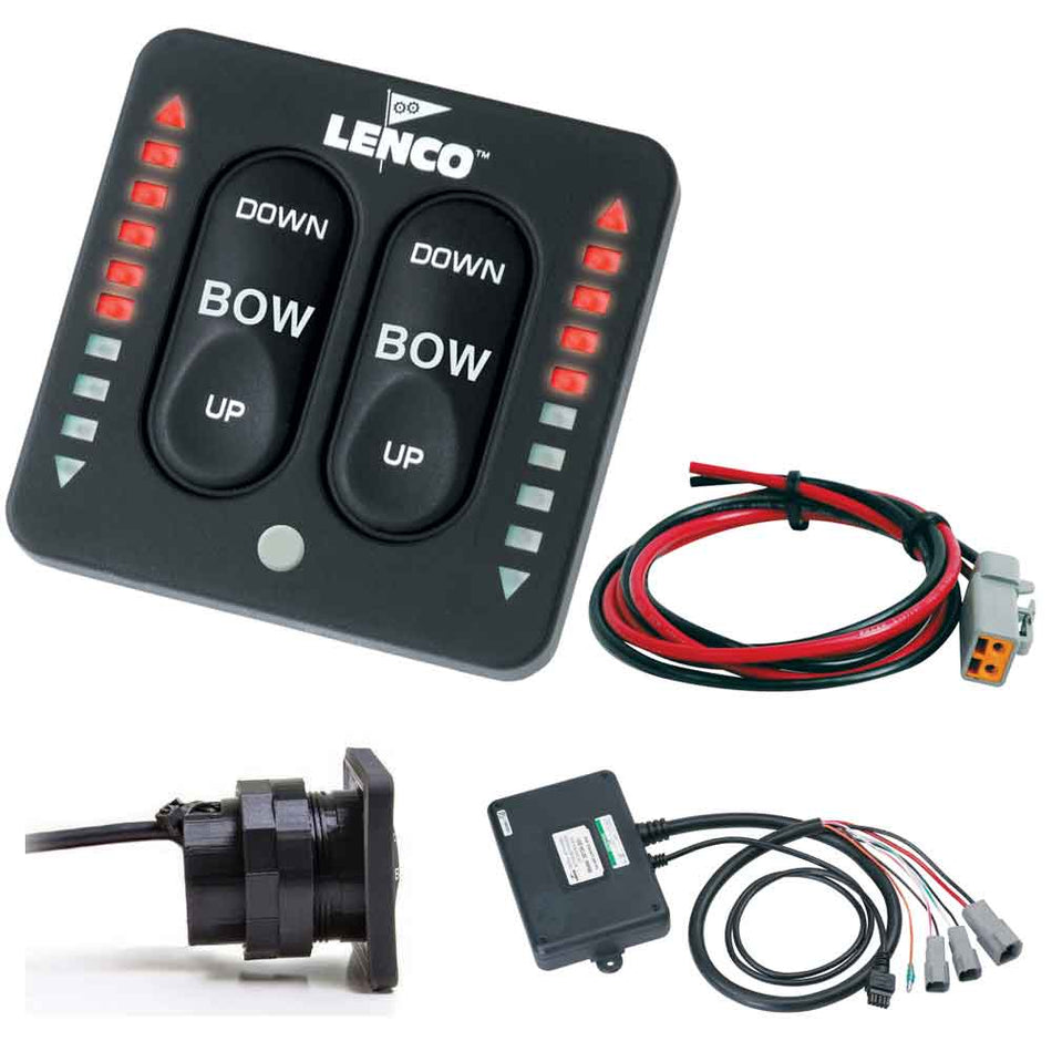 Lenco Marine - LED Indicator Two-Piece Tactile Switch Kit - With Pigtail, For Single Actuator Systems — Quality Boat Parts