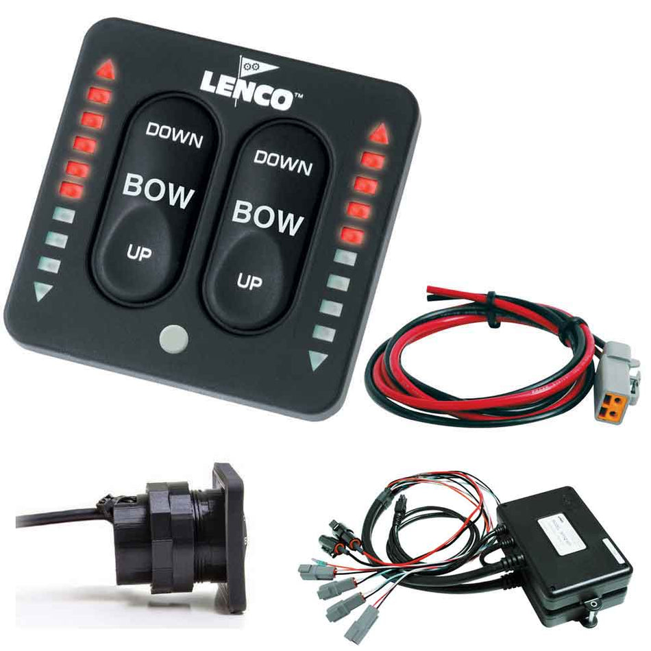 Lenco Marine - LED Indicator Two-Piece Tactile Switch Kit - With Pigtail, For Dual Actuator Systems — Quality Boat Parts