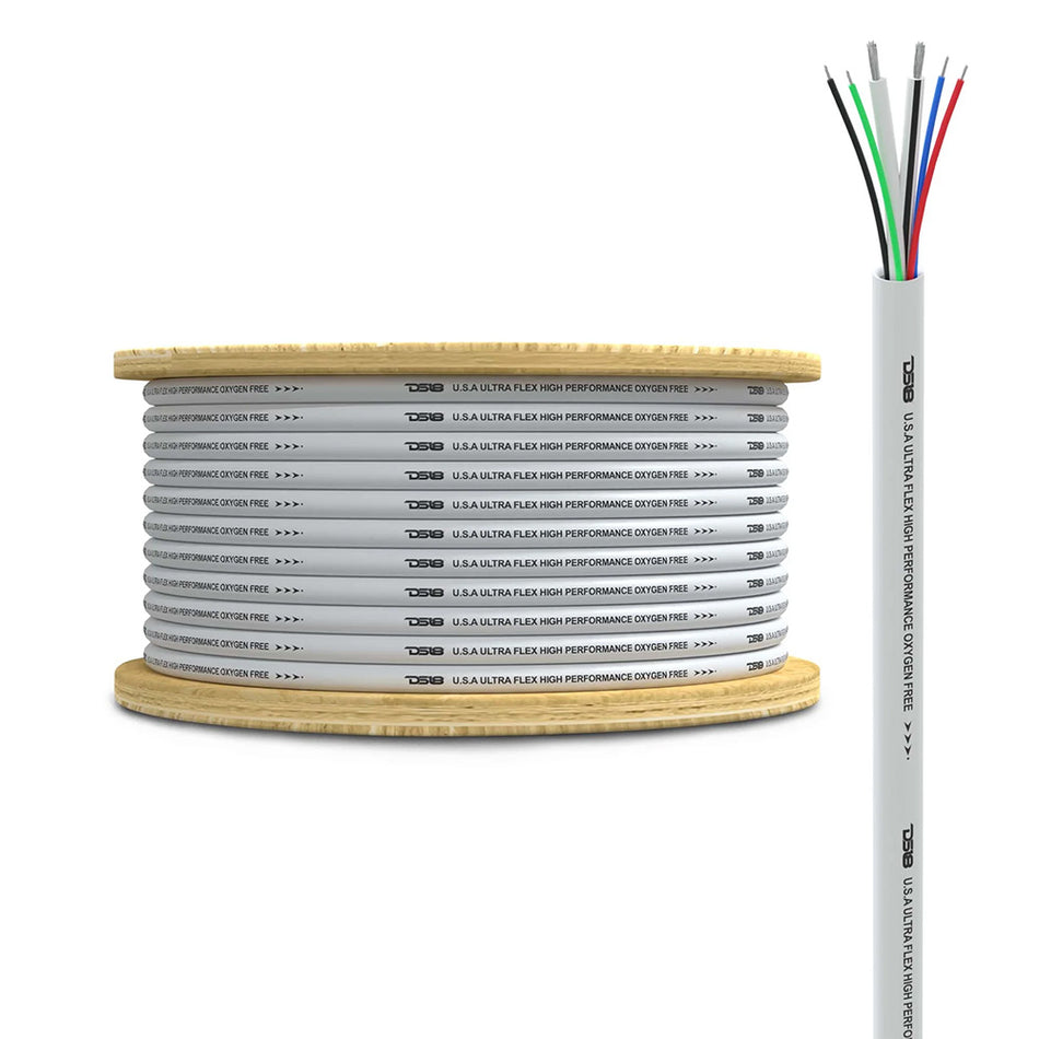 DS18 - Marine Tinned OFC Speaker Wire - 100" Spool, 18GA RGB Wire, with 16GA — Quality Boat Parts
