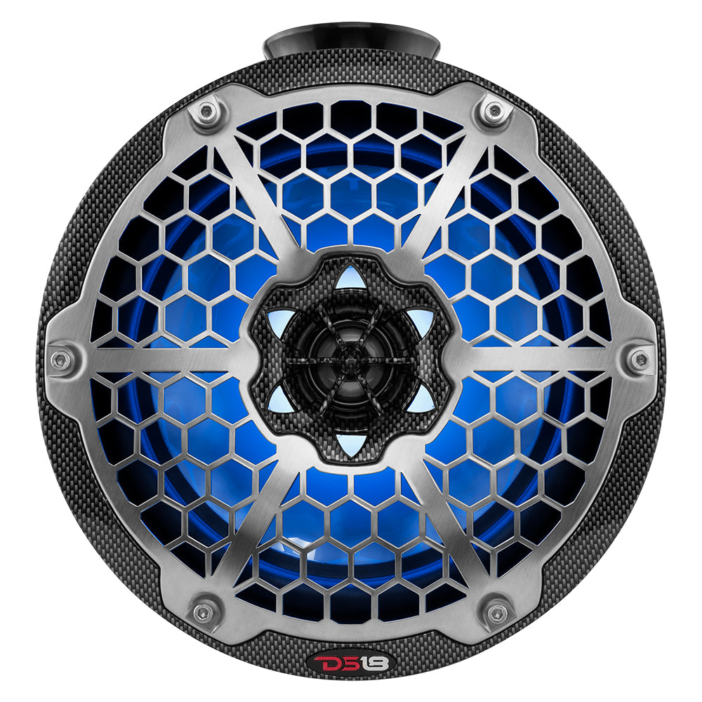 DS18 - HYDRO 8" Compact Wakeboard Pod Tower - With RGB Light, 375W, Black Carbon Fiber — Quality Boat Parts
