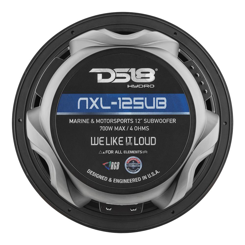 DS18 - HYDRO 12" Subwoofer - With RGB Lights, 700W — Quality Boat Parts