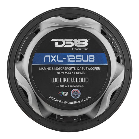 DS18 - HYDRO 12" Subwoofer - With RGB Lights, 700W — Quality Boat Parts