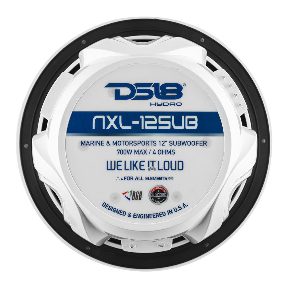 DS18 - HYDRO 12" Subwoofer - With RGB Lights, 700W — Quality Boat Parts