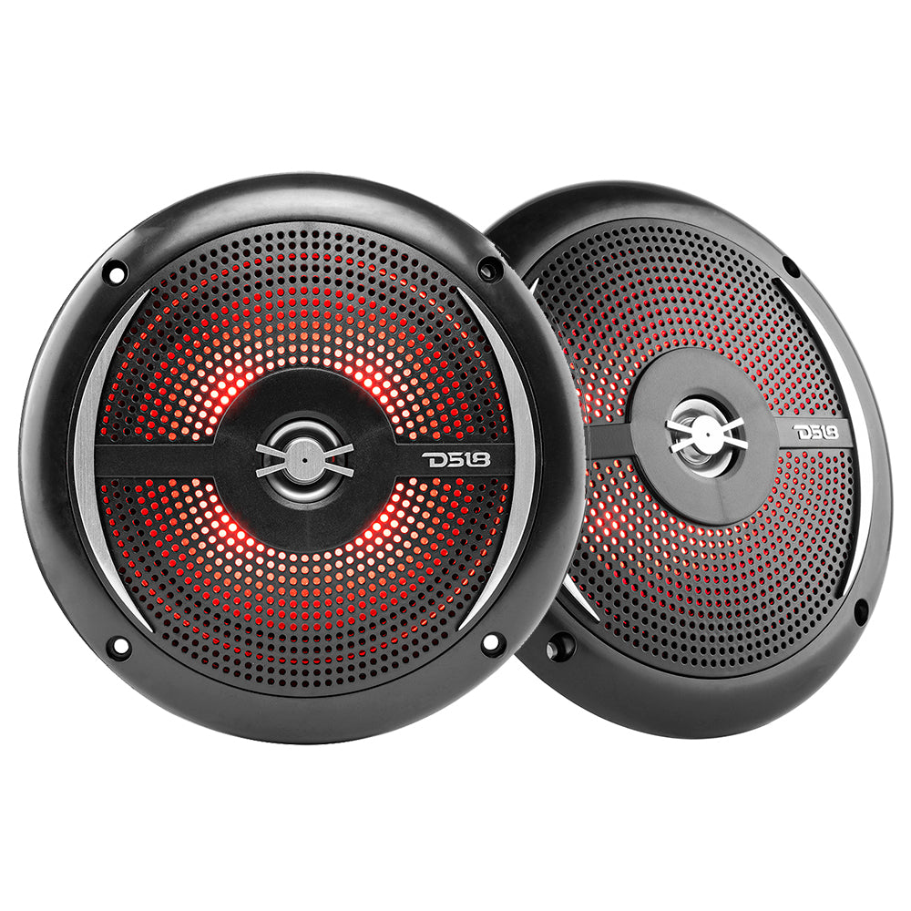 DS18 - HYDRO 6.5" 2-Way Marine Slim Speakers - RGB LED Lighting, 100W — Quality Boat Parts