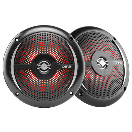 DS18 - HYDRO 6.5" 2-Way Marine Slim Speakers - RGB LED Lighting, 100W — Quality Boat Parts