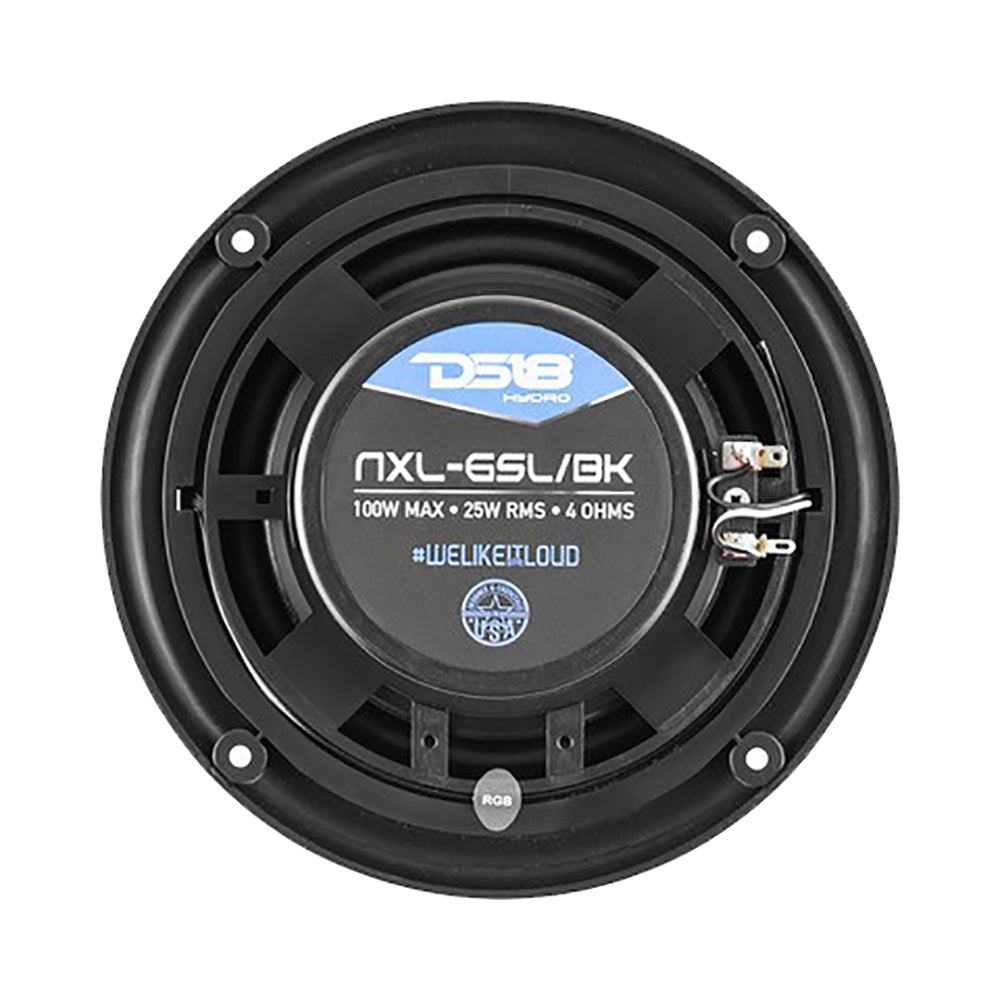 DS18 - HYDRO 6.5" 2-Way Marine Slim Speakers - RGB LED Lighting, 100W — Quality Boat Parts