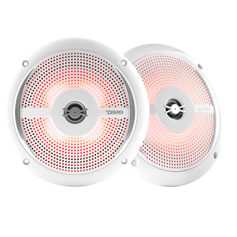 DS18 - HYDRO 6.5" 2-Way Marine Slim Speakers - RGB LED Lighting, 100W — Quality Boat Parts