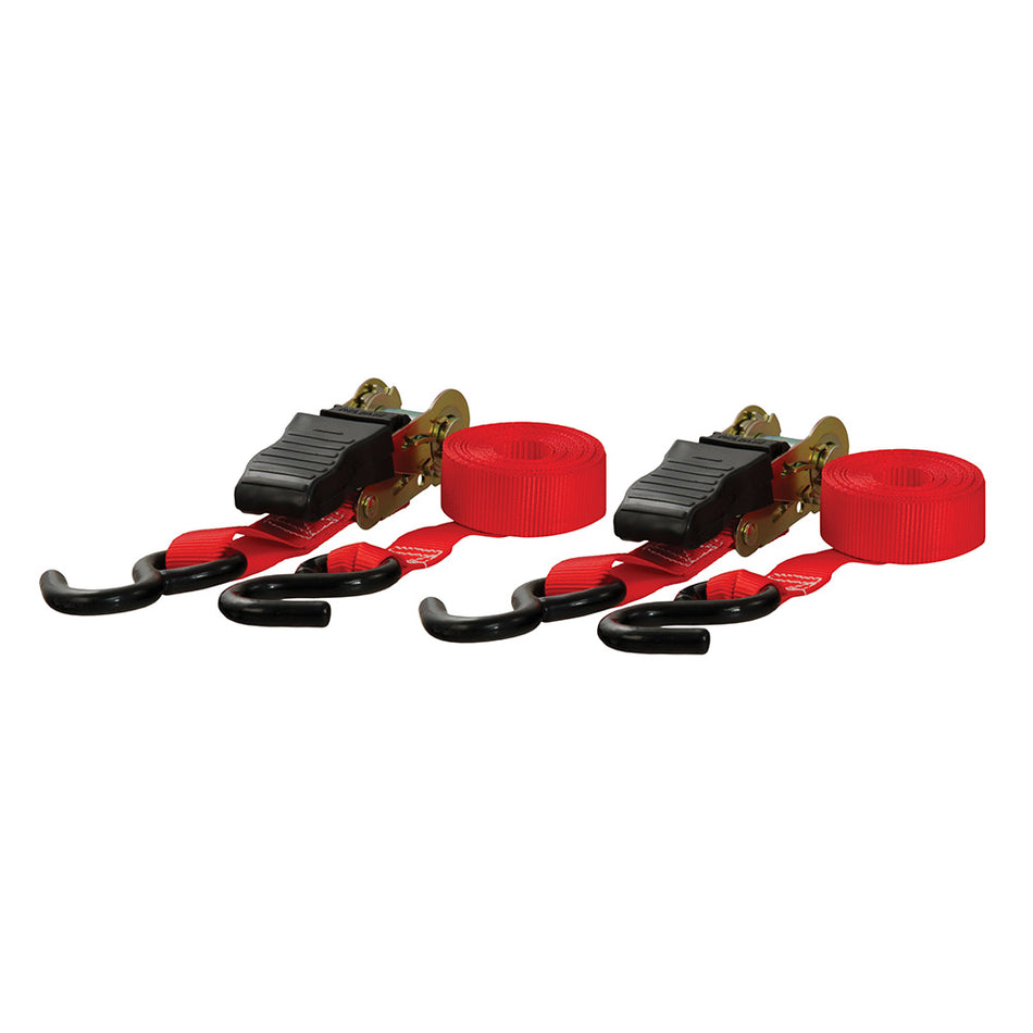 CURT - Red Cargo Straps - With "S" Hooks, 10", 500 lbs, 2 Pack — Quality Boat Parts