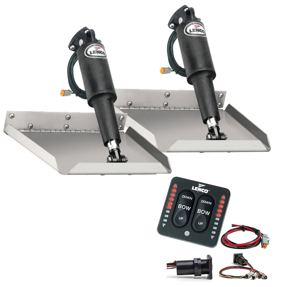 Lenco Marine - 9" x 12" Edge Mount Trim Tab Kit - With LED Indicator Switch Kit — Quality Boat Parts