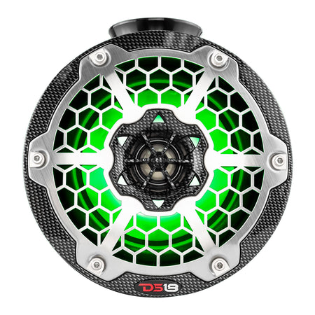 DS18 - HYDRO 6.5" Compact Wakeboard Pod Tower Speaker - With RGB LED Lights, 375W, Black Carbon Fiber — Quality Boat Parts