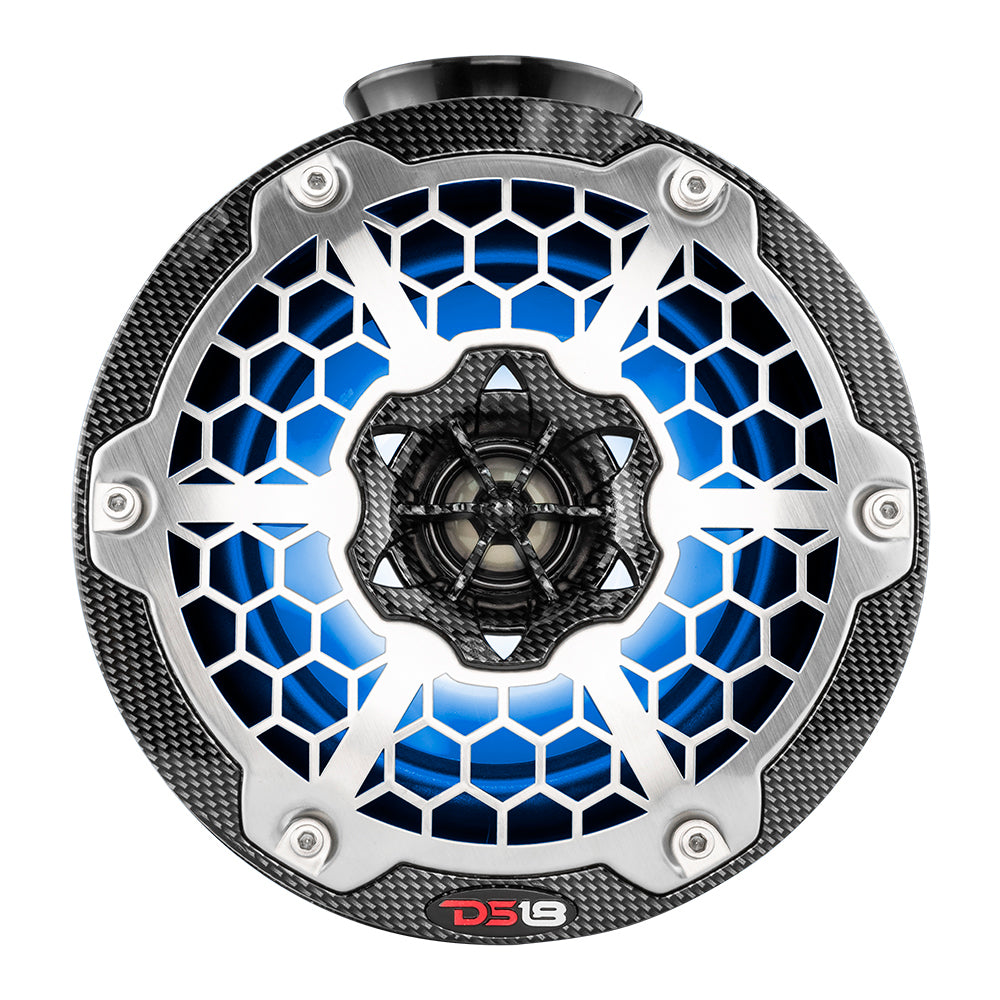 DS18 - HYDRO 6.5" Compact Wakeboard Pod Tower Speaker - With RGB LED Lights, 375W, Black Carbon Fiber — Quality Boat Parts