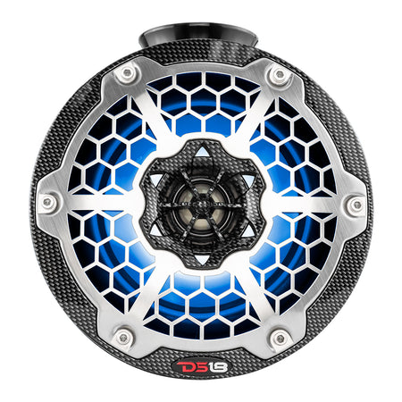 DS18 - HYDRO 6.5" Compact Wakeboard Pod Tower Speaker - With RGB LED Lights, 375W, Black Carbon Fiber — Quality Boat Parts