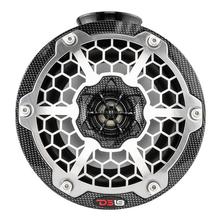 DS18 - HYDRO 6.5" Compact Wakeboard Pod Tower Speaker - With RGB LED Lights, 375W, Black Carbon Fiber — Quality Boat Parts