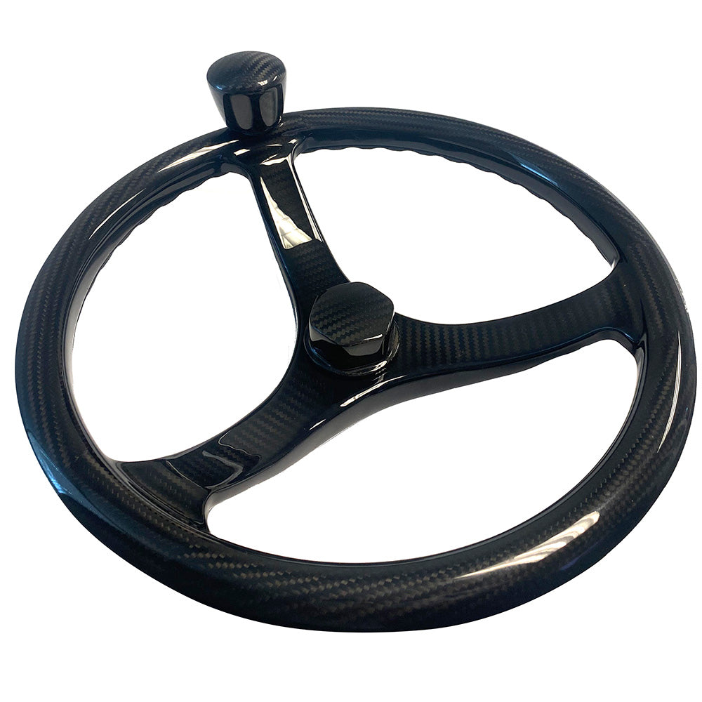 Schmitt & Ongaro Marine - Carbon Fiber Primus Steering Wheel - 13.5" Diameter, 3/4" Tapered Shaft — Quality Boat Parts