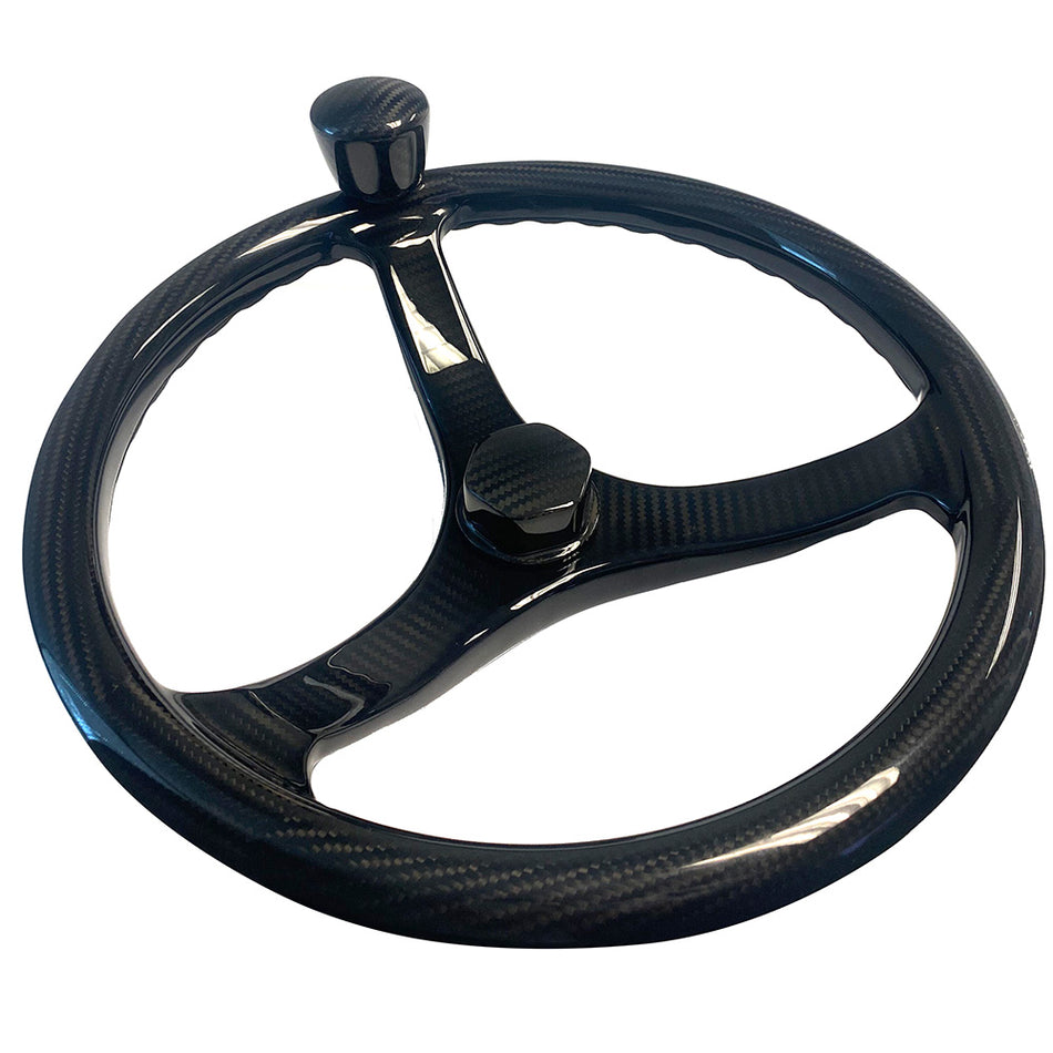 Schmitt & Ongaro Marine - Carbon Fiber Primus Steering Wheel - 13.5" Diameter, 3/4" Tapered Shaft — Quality Boat Parts
