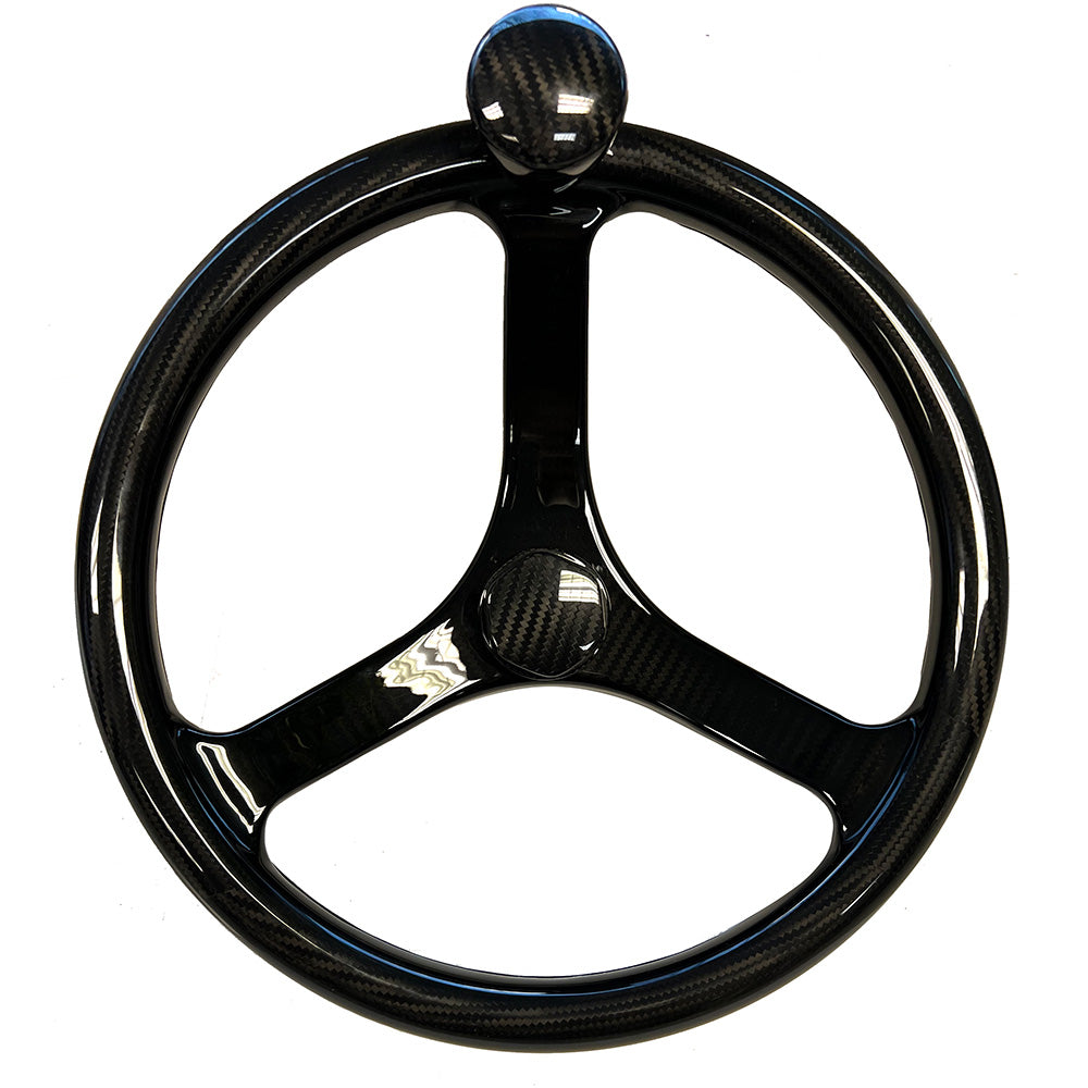 Schmitt & Ongaro Marine - Carbon Fiber Primus Wheel - With Knob 13.5", With Sanntoprene Finger Grip 3/4" Tapered Shaft — Quality Boat Parts