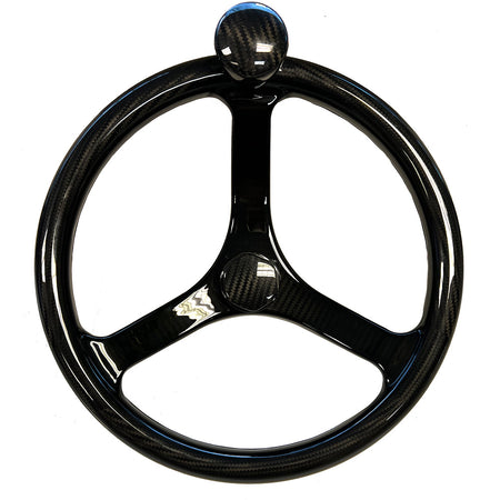 Schmitt & Ongaro Marine - Carbon Fiber Primus Wheel - With Knob 13.5", With Sanntoprene Finger Grip 3/4" Tapered Shaft — Quality Boat Parts