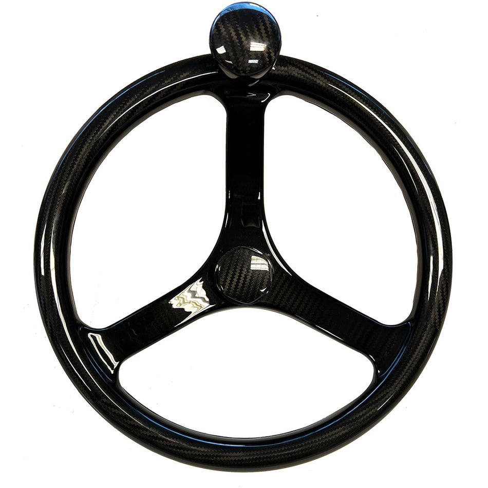 Schmitt & Ongaro Marine - Carbon Fiber Primus Wheel - With Knob 13.5", With Sanntoprene Finger Grip 3/4" Tapered Shaft — Quality Boat Parts