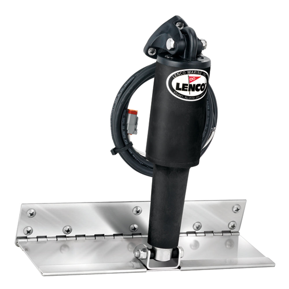 Lenco Marine - Limited Space Trim Tab Kit - With Switch Kit, Electro-Polished, Short Actuator, 4" x 12", 12V — Quality Boat Parts