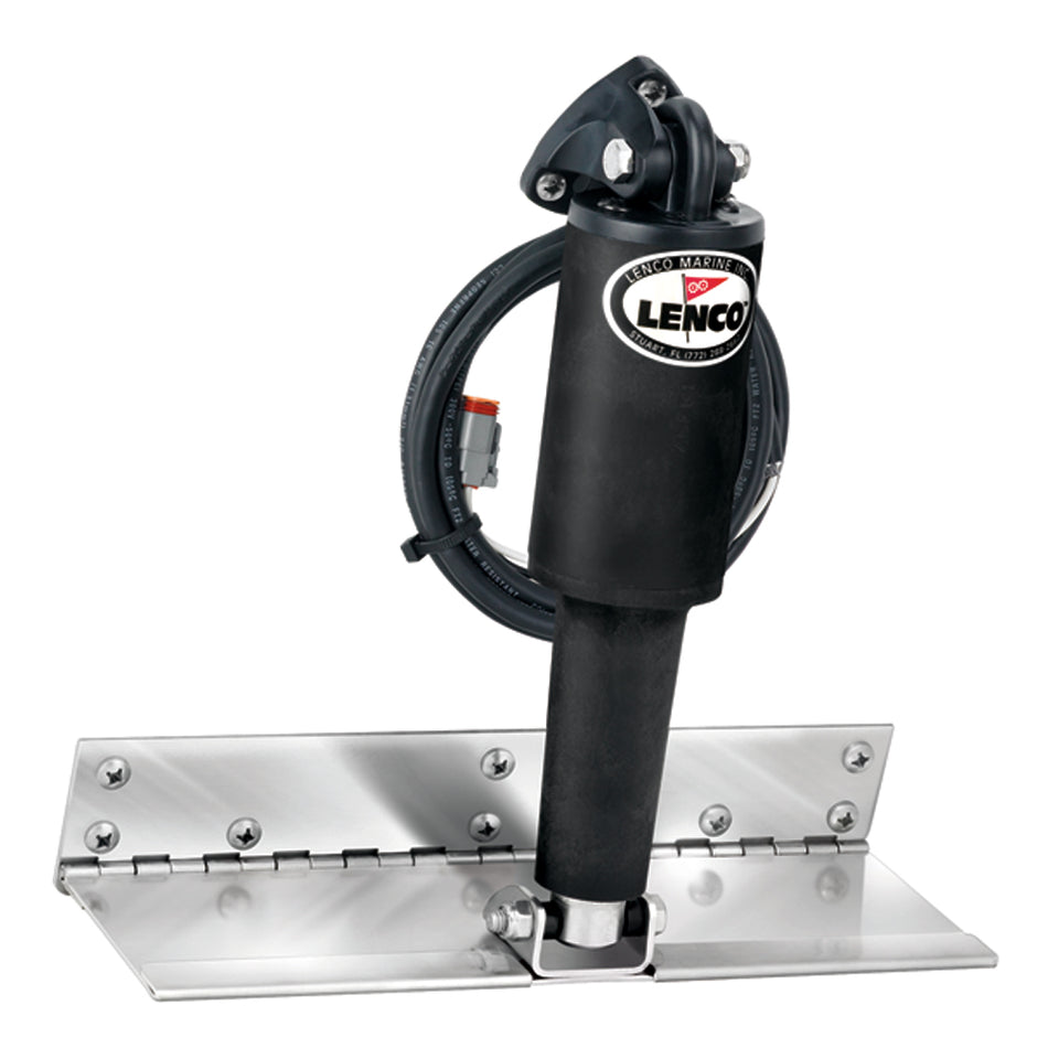 Lenco Marine - Limited Space Trim Tab Kit - With Switch Kit, Electro-Polished, Short Actuator, 4" x 12", 12V — Quality Boat Parts
