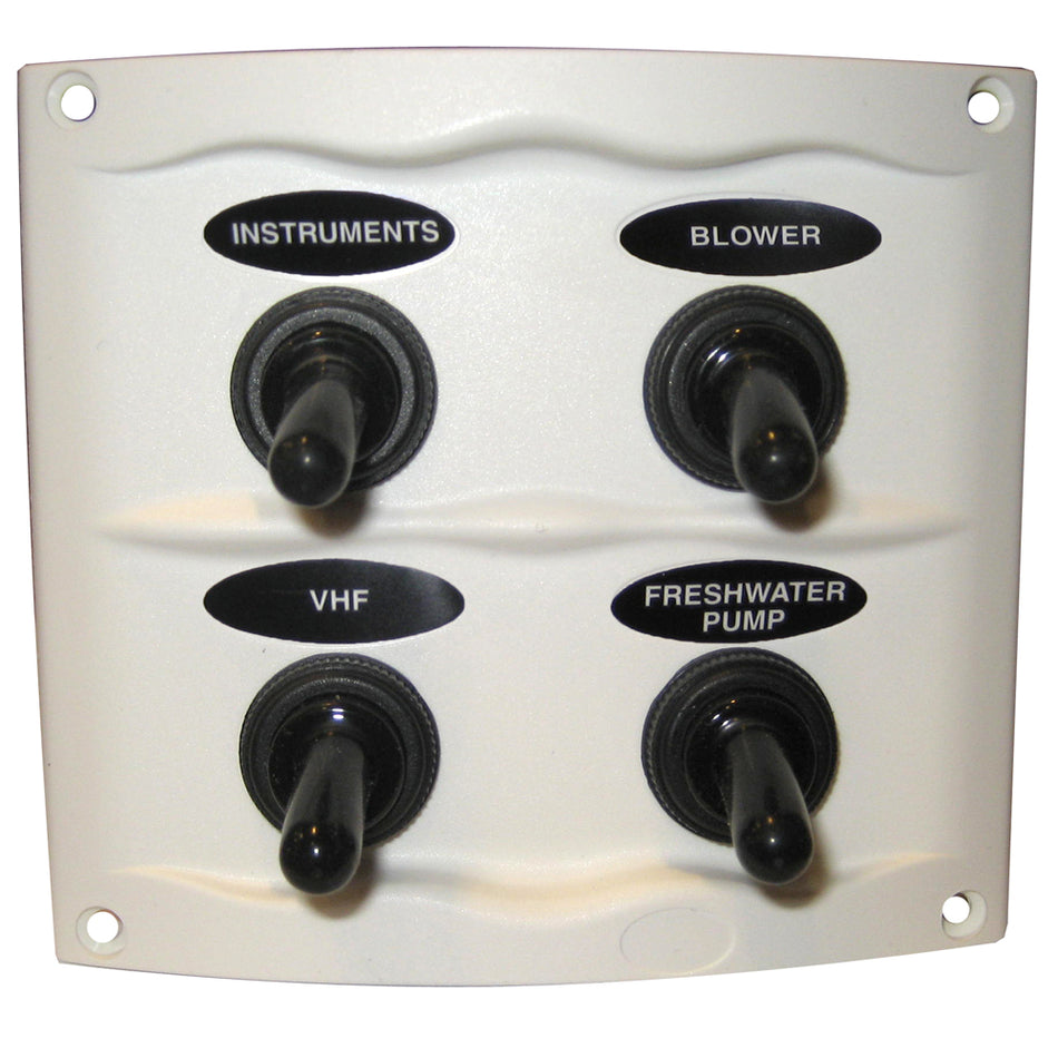 Marinco - Splash Proof Panel - 4 Way, White — Quality Boat Parts