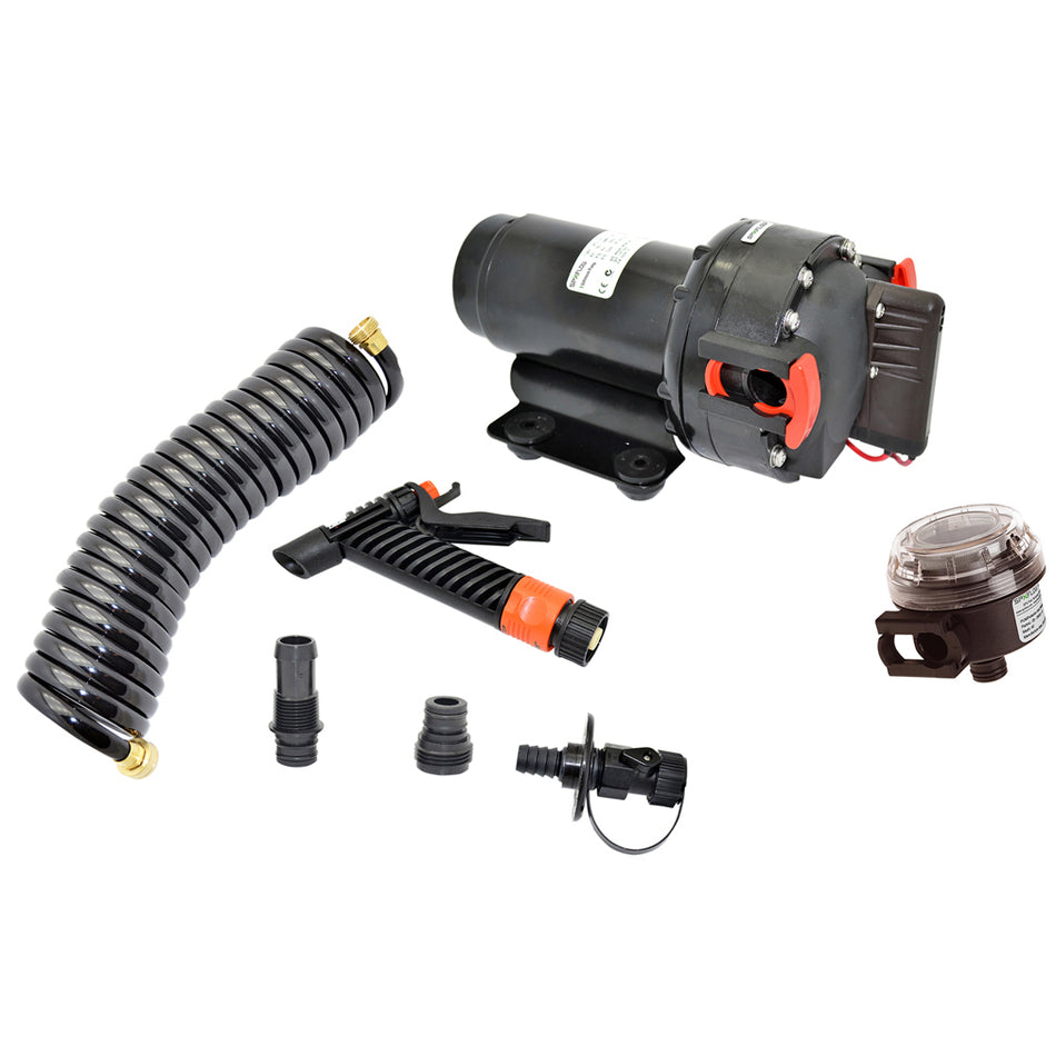 Johnson Pump - Aqua Jet 5.2 GPH Washdown Pump Kit - With Hose — Quality Boat Parts