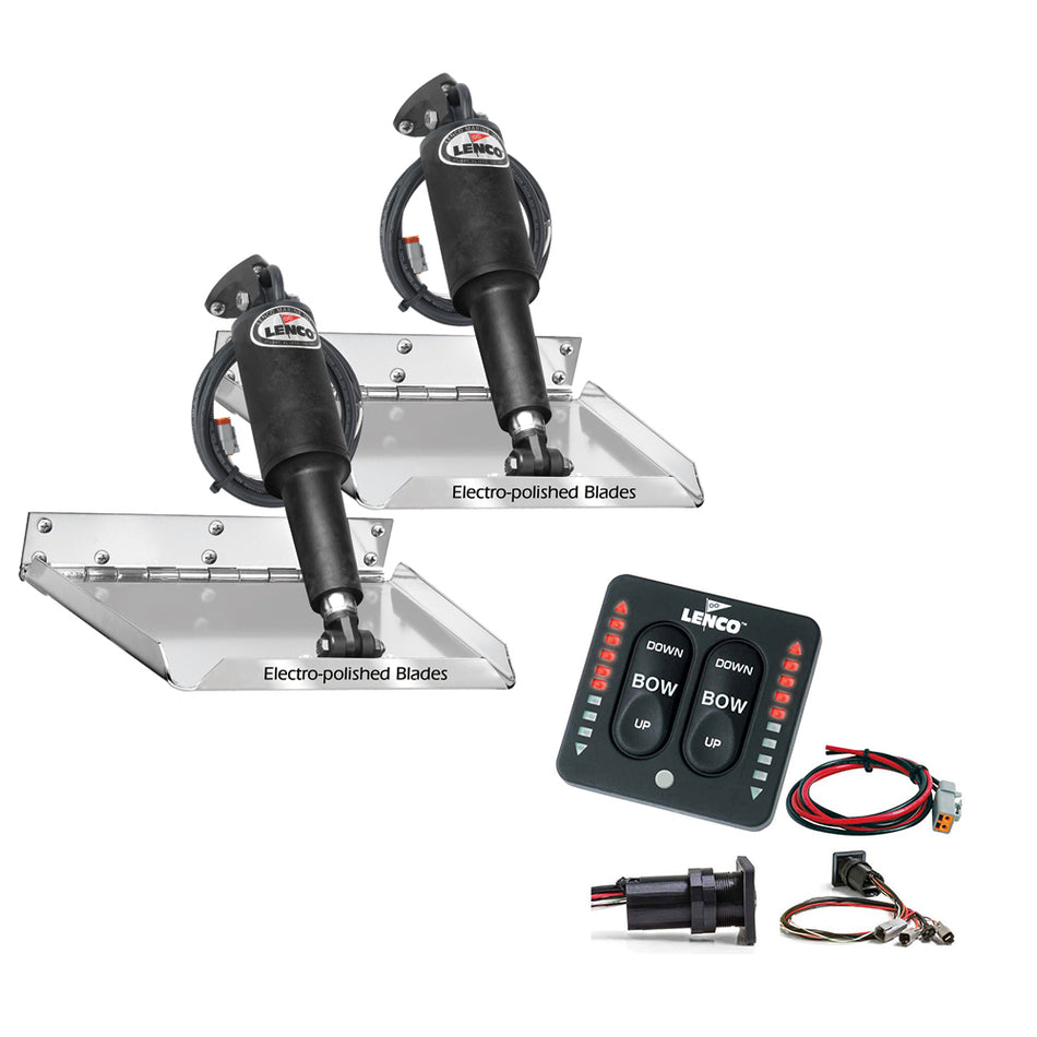 Lenco Marine - Standard Performance Trim Tab Kit - With LED Indicator Switch Kit 12V — Quality Boat Parts
