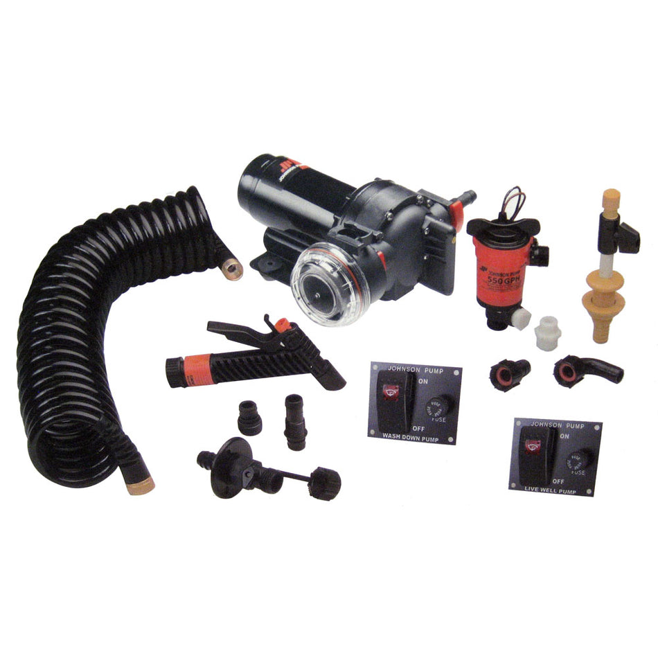 Johnson Pump - Aqua Jet 5.2 GPH Washdown 550 Live Well Kit — Quality Boat Parts