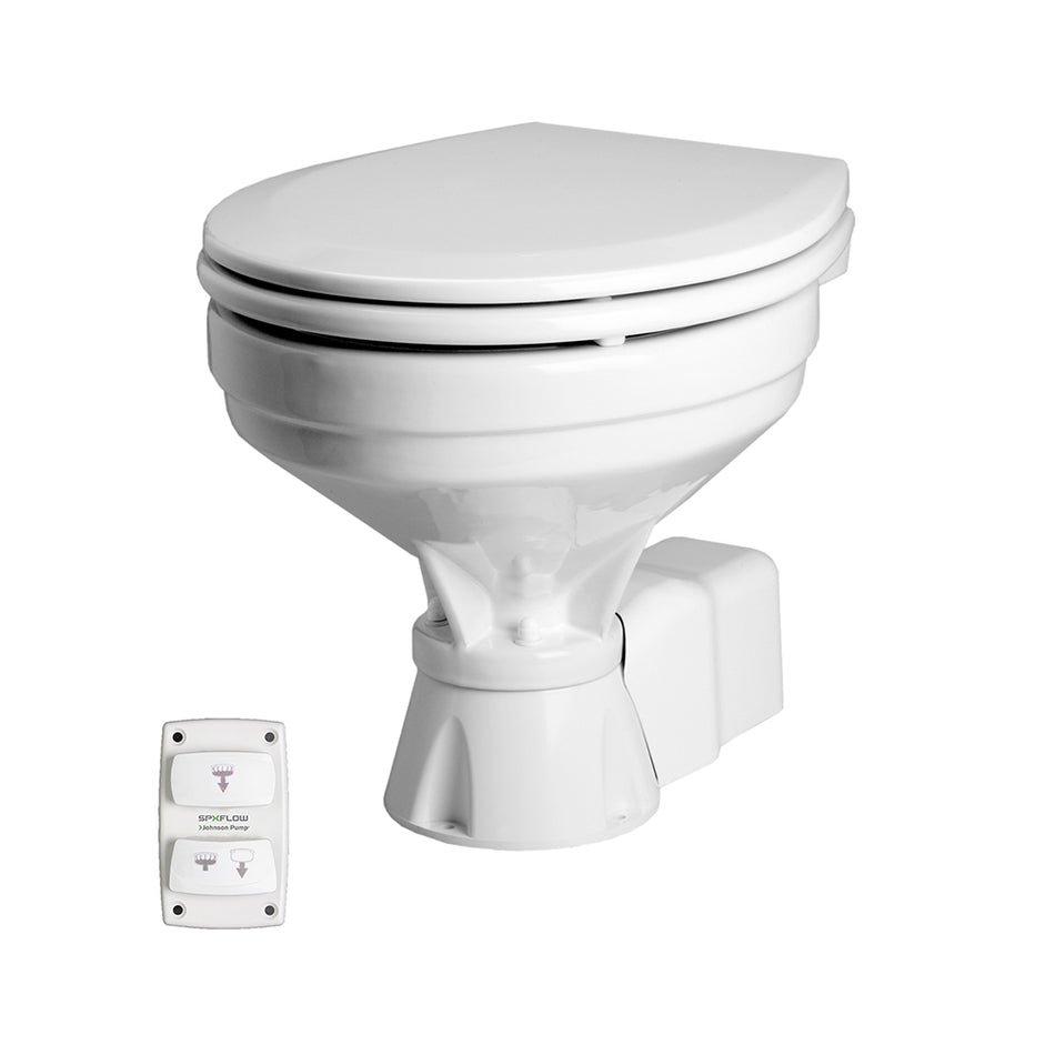 Johnson Pump - AquaT Toilet Electric - Comfort, 12V, With Solenoid — Quality Boat Parts