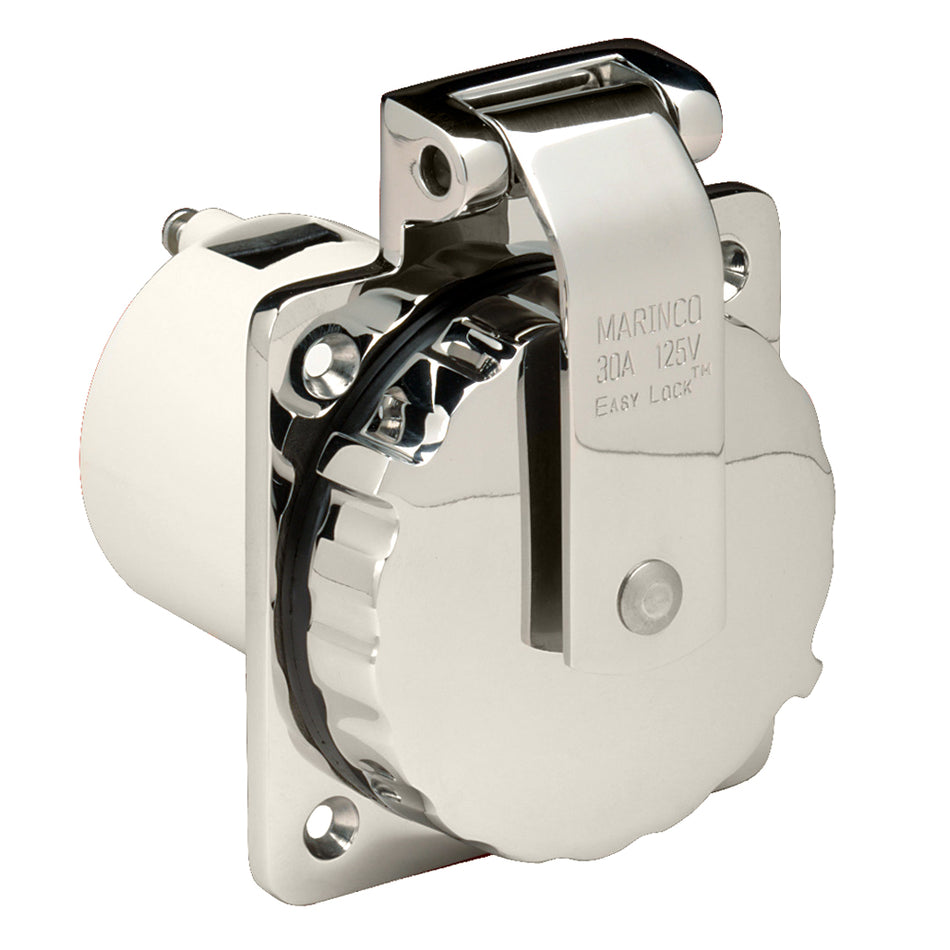 Marinco - Power Inlet - Stainless Steel, 125V, 30A — Quality Boat Parts