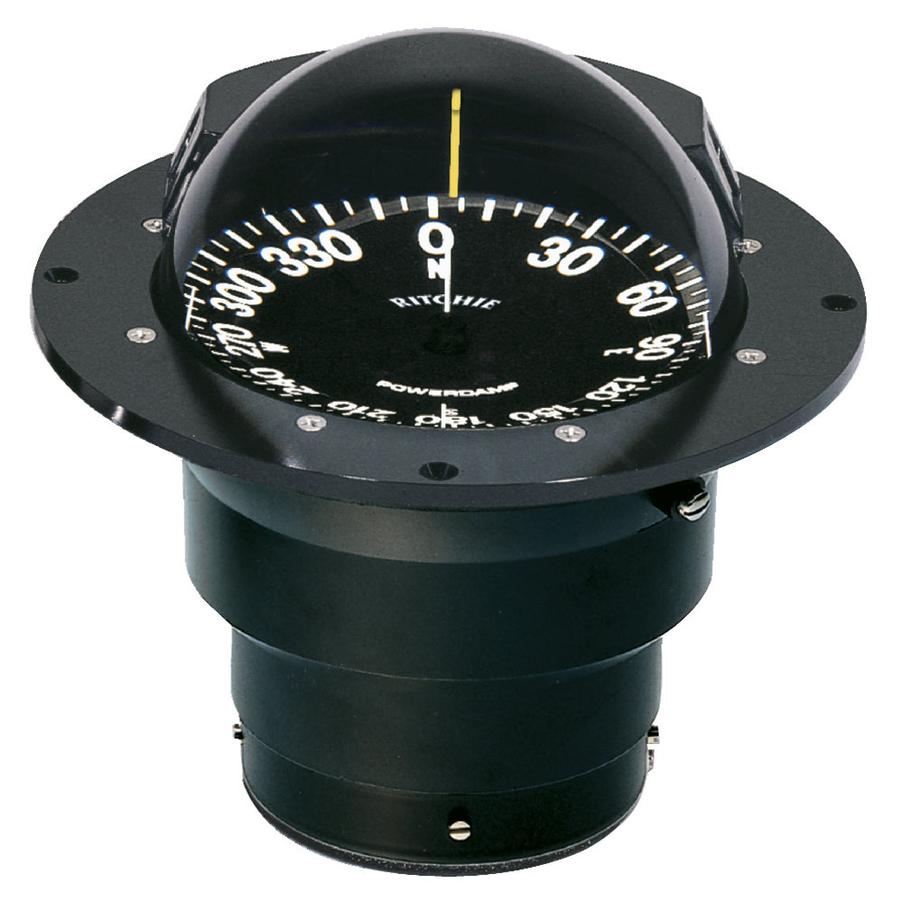 Ritchie - Globemaster Compass - Flush Mount, Black, 12V, 5 Degree Card — Quality Boat Parts